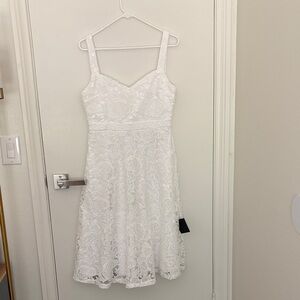 Lulu’s Elegant White Lace Dress
